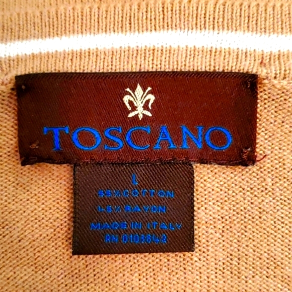 TOSCANO L BEIGE V-NECK LONGSLEEVE SWEATER - Picture 3 of 4